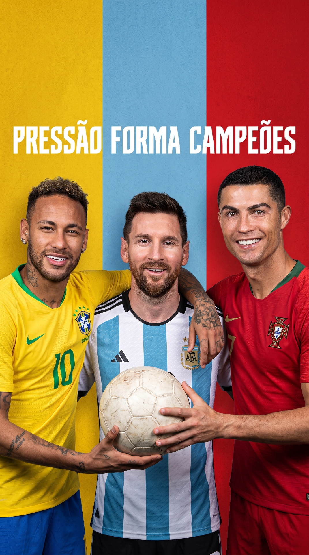 Wallpaper Pressão Forma Campeões - Neymar, Messi e Cristiano