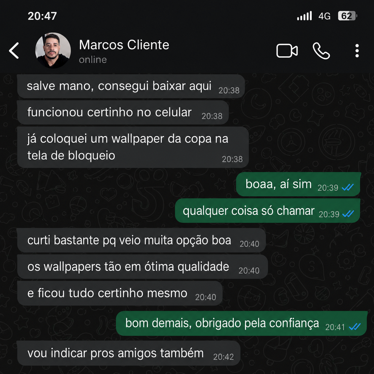 Print de conversa de cliente no WhatsApp 1
